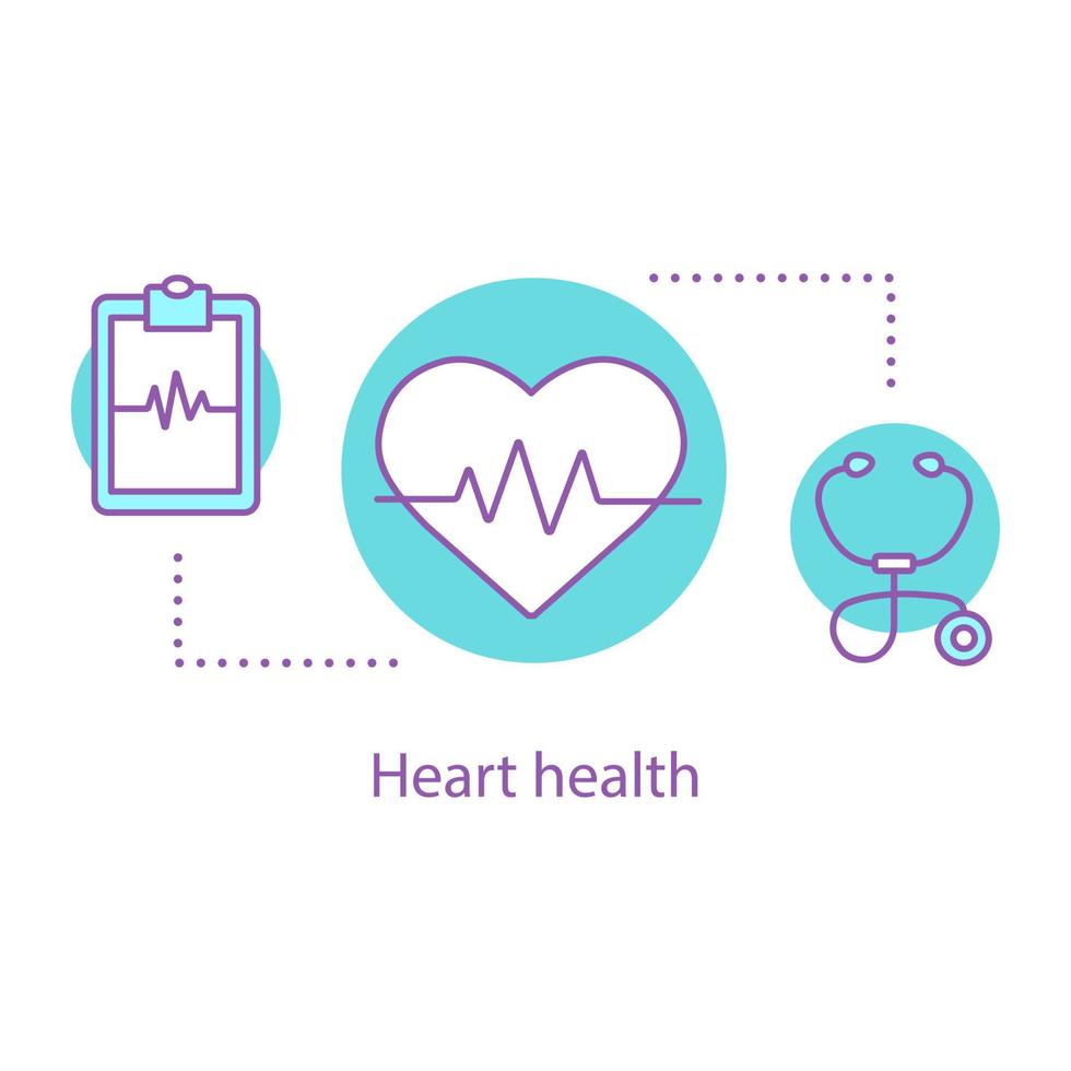 Heart health concept icon. Cardiovascular system treatment idea. Thin line illustration. Cardiology. Vector isolated outline drawing