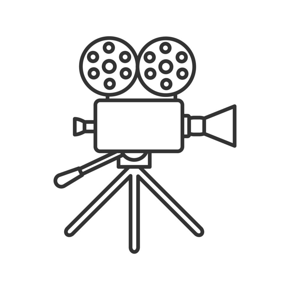 Movie camera linear icon. Thin line illustration. Cine camera. Contour symbol. Vector isolated outline drawing