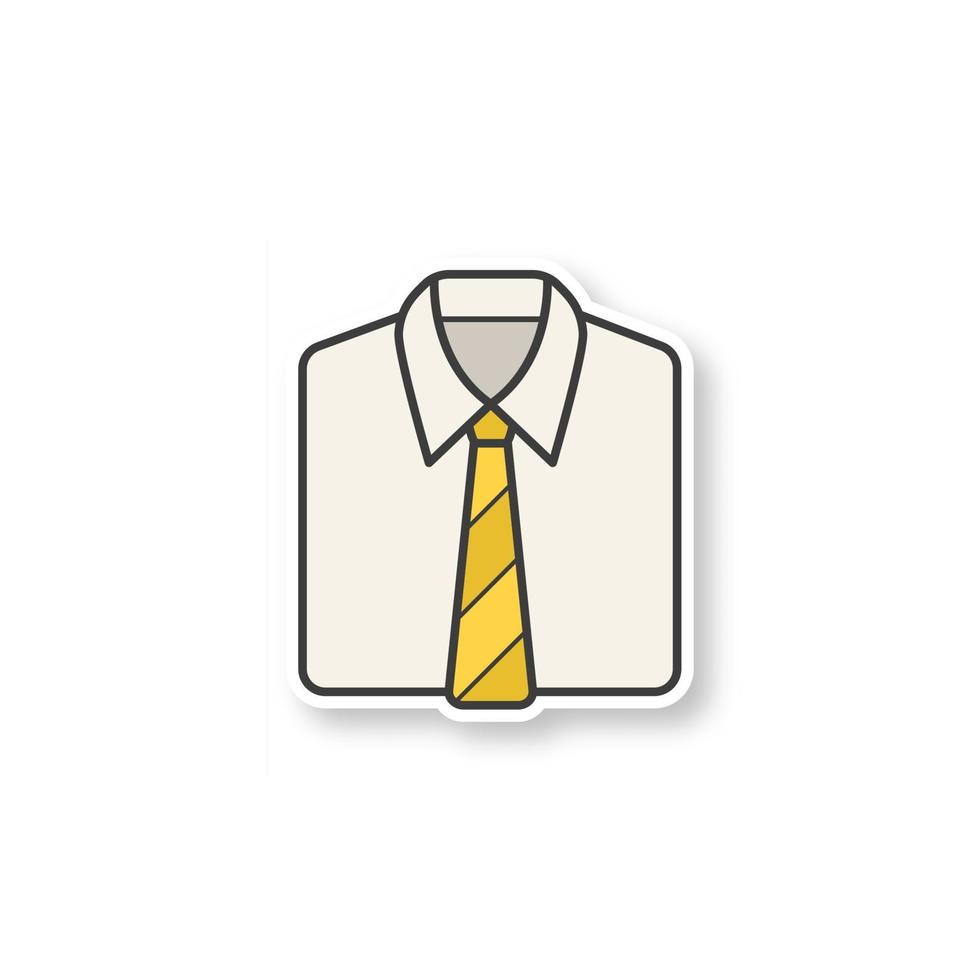 Shirt and tie patch. Color sticker. Vector isolated illustration