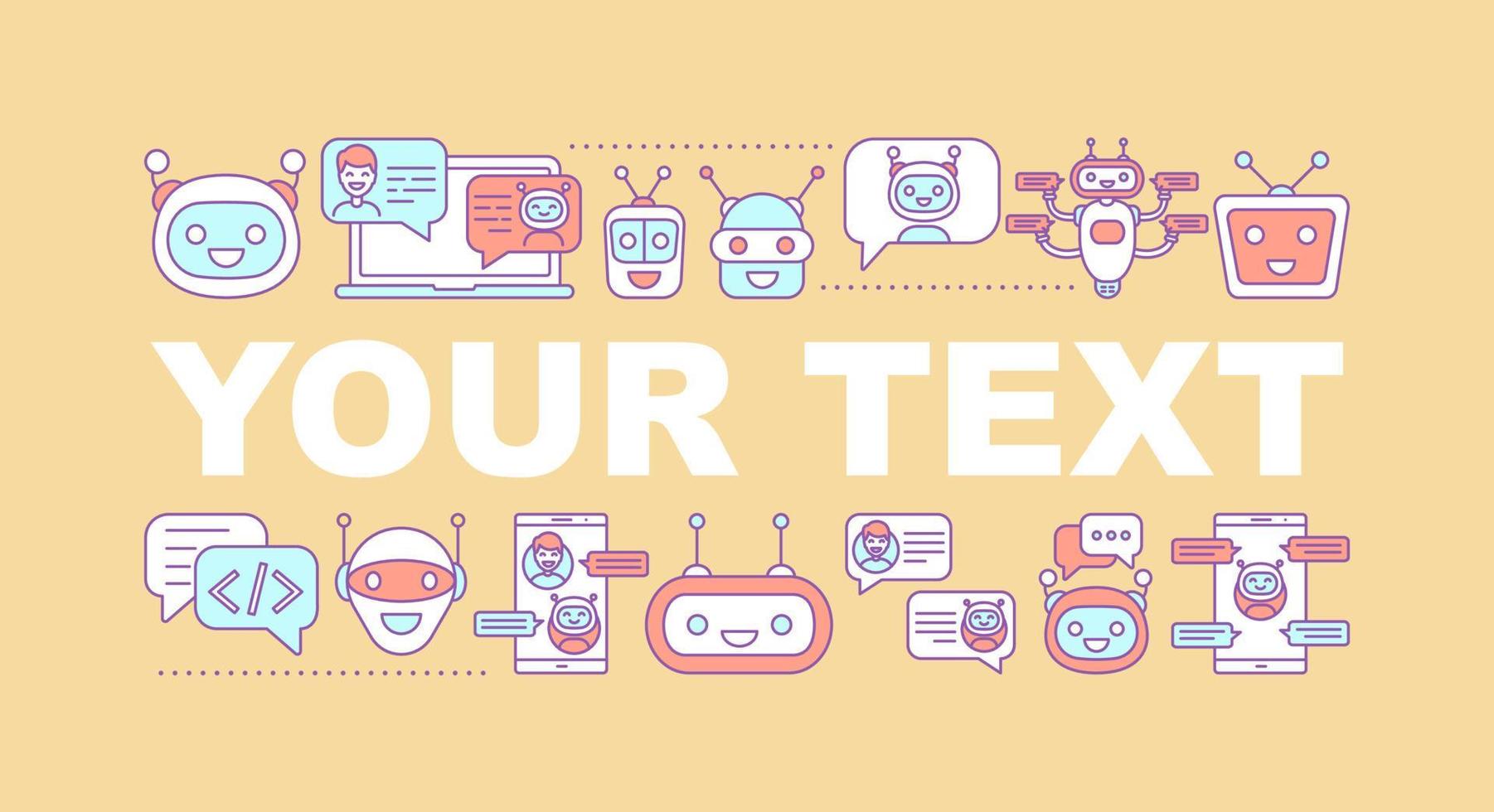 Chatbot word concepts banner. Chat bot. Service robot. Isolated lettering typography idea with linear icons. Machine learning. Artificial intelligence. Vector outline illustration
