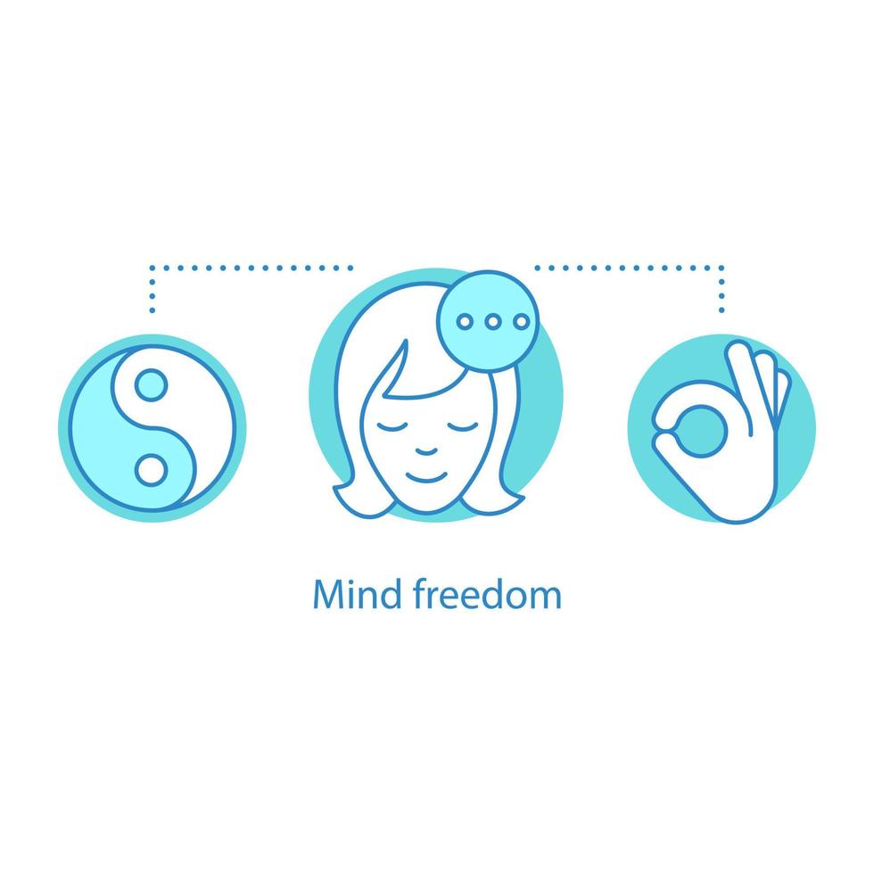 Mind freedom concept icon. Calm idea thin line illustration. Meditation. Vector isolated outline drawing