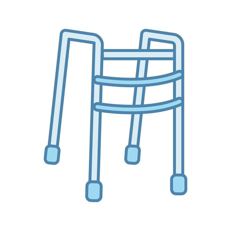 Walker color icon. Walking frame. Mobility aid. Handicap equipment. Isolated vector illustration