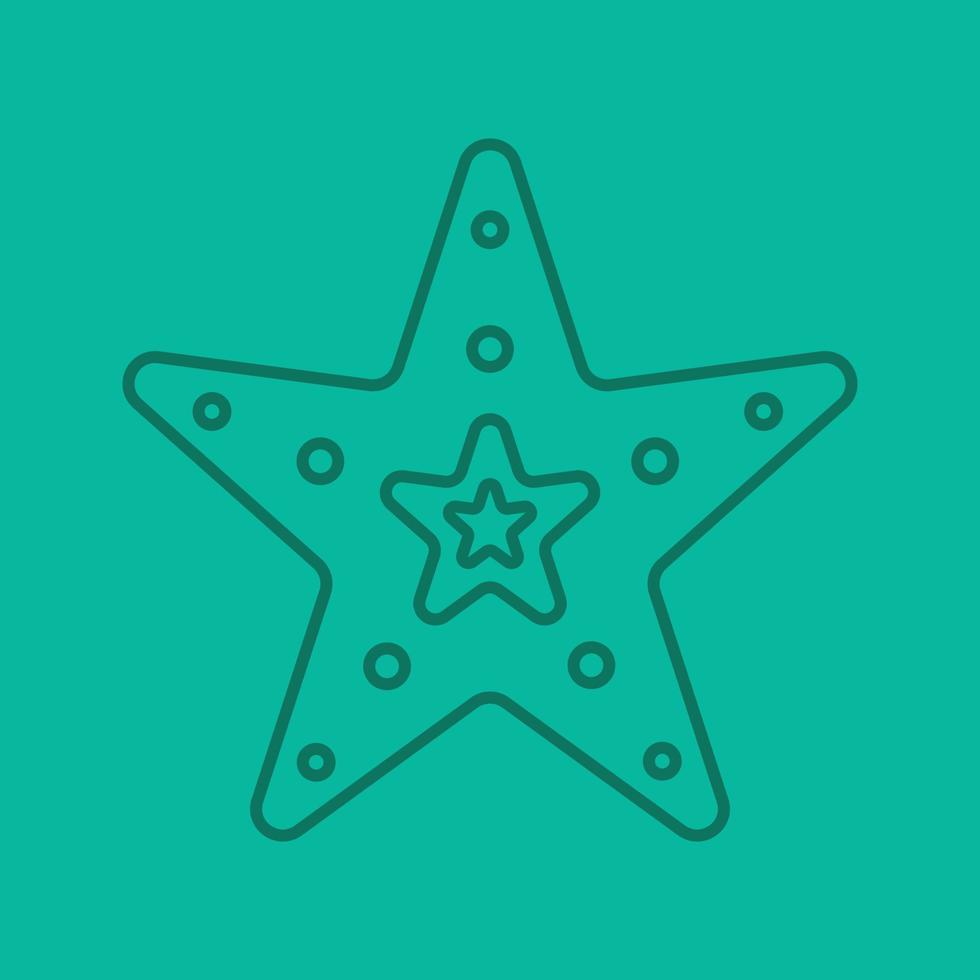 Sea star color linear icon. Thin line contour symbols on color background. Vector illustration