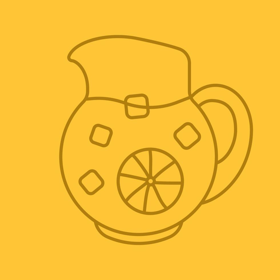 Lemonade jug color linear icon. Thin line contour symbols on color background. Vector illustration