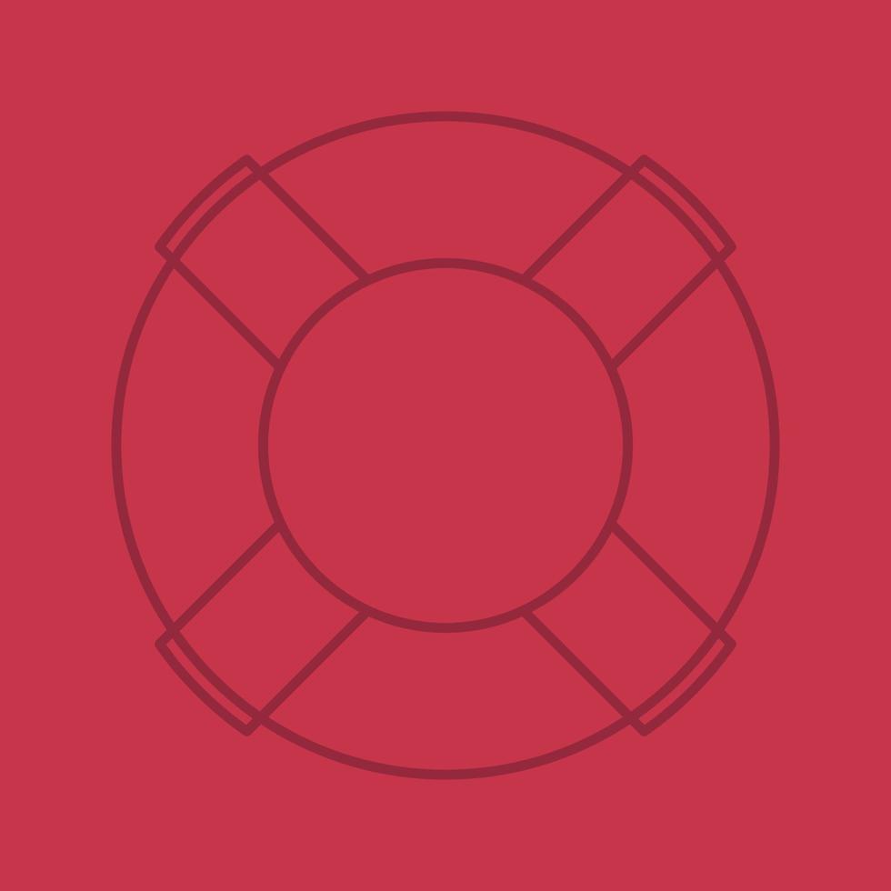 Life ring color linear icon. Life buoy. Thin line contour symbols on color background. Vector illustration