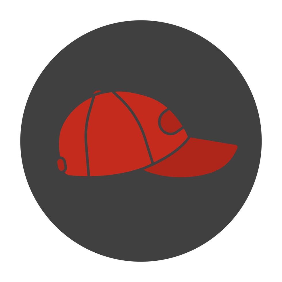 Baseball cap glyph color icon. Silhouette symbol on black background. Negative space. Vector illustration