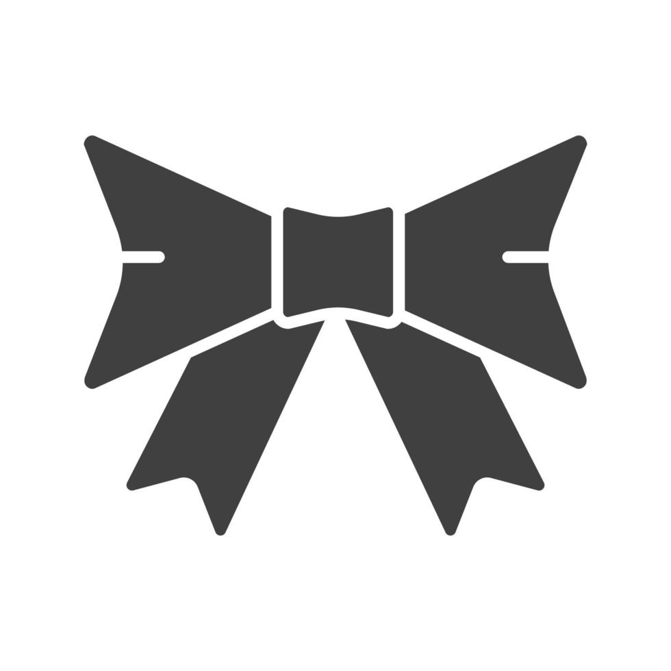 Bow glyph icon. Silhouette symbol. Negative space. Vector isolated illustration