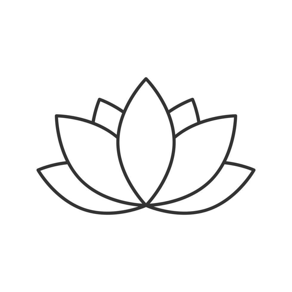 Spa salon flower linear icon. Thin line illustration. Aromatherapy lotus contour symbol. Vector isolated outline drawing