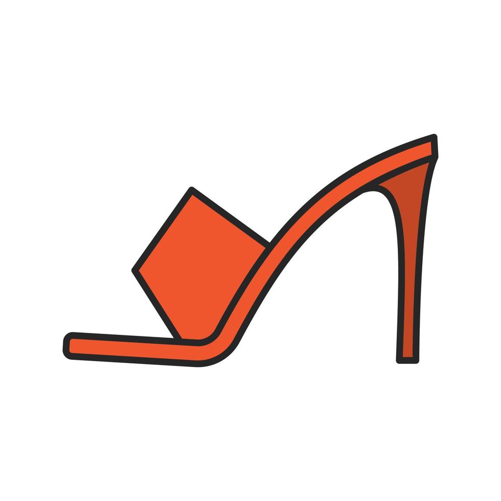 High heel shoe color icon. Isolated vector illustration