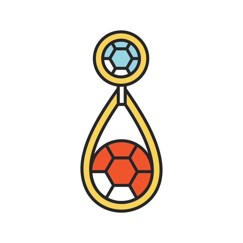 Earring with gemstone color icon. Isolated vector illustration