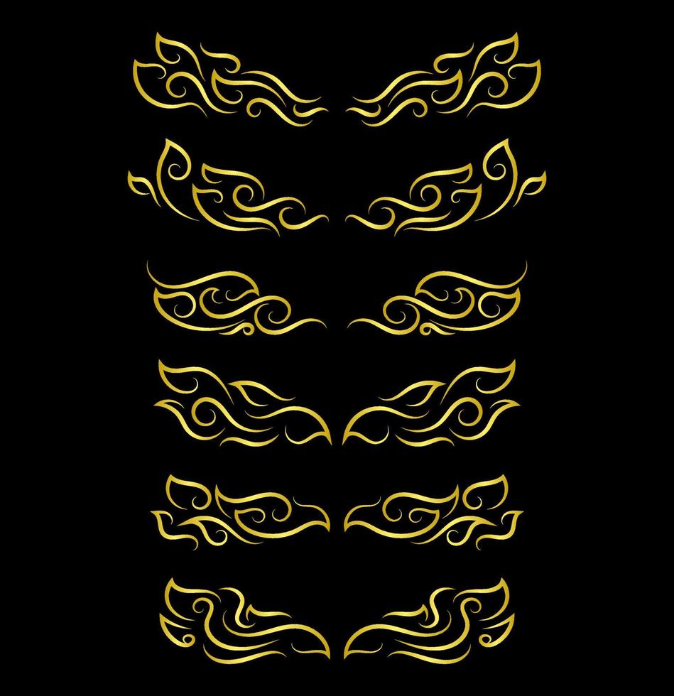 Gold Borders Elements Set Collection, ornament Vector