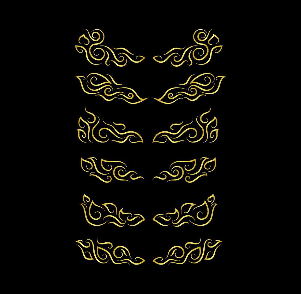 Gold Borders Elements Set Collection, ornament Vector