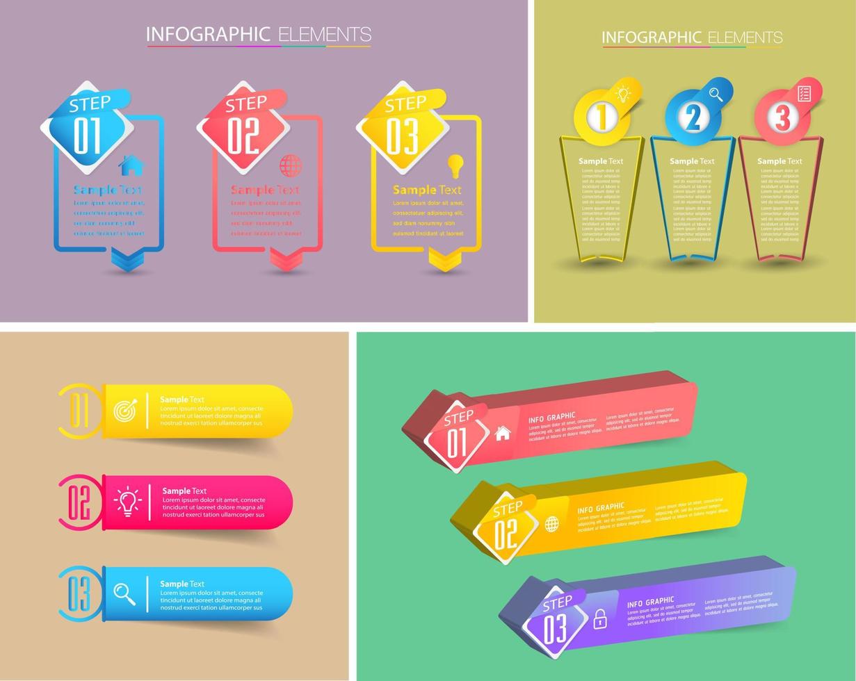 modern text box template, infographics banner vector