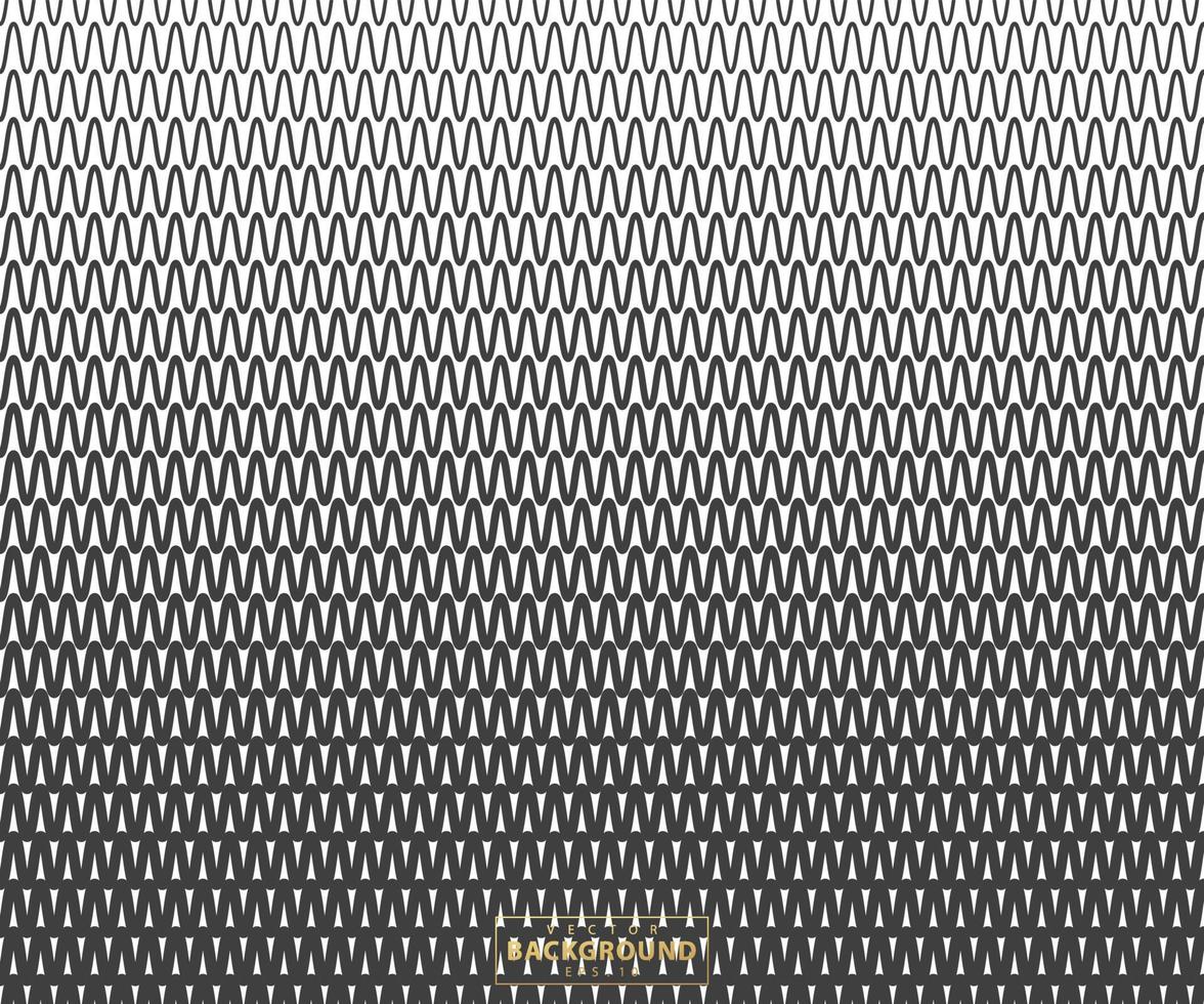 Zig Zag lines pattern. Black wavy line on white background. Abstract wave, vector illustration