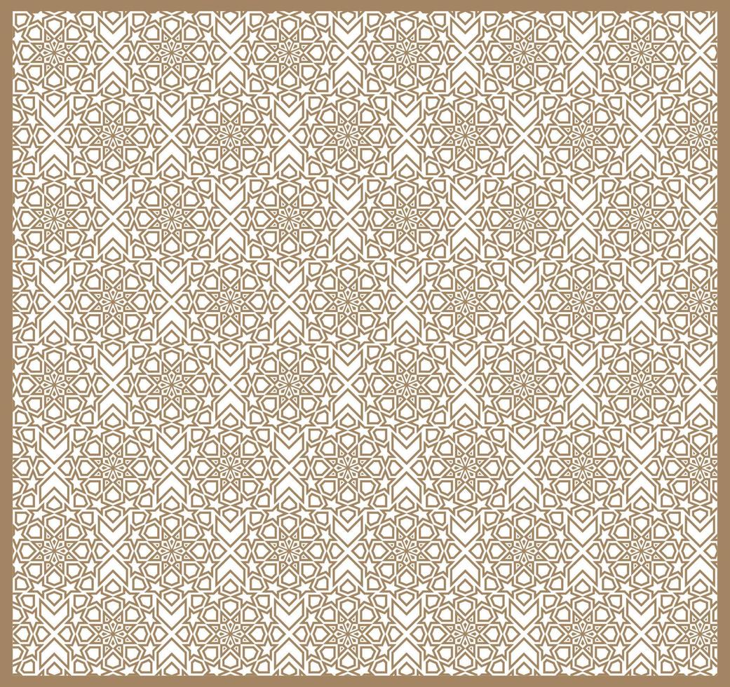 Seamless Islamic patterns in beige. Traditional muslim ornament. vector