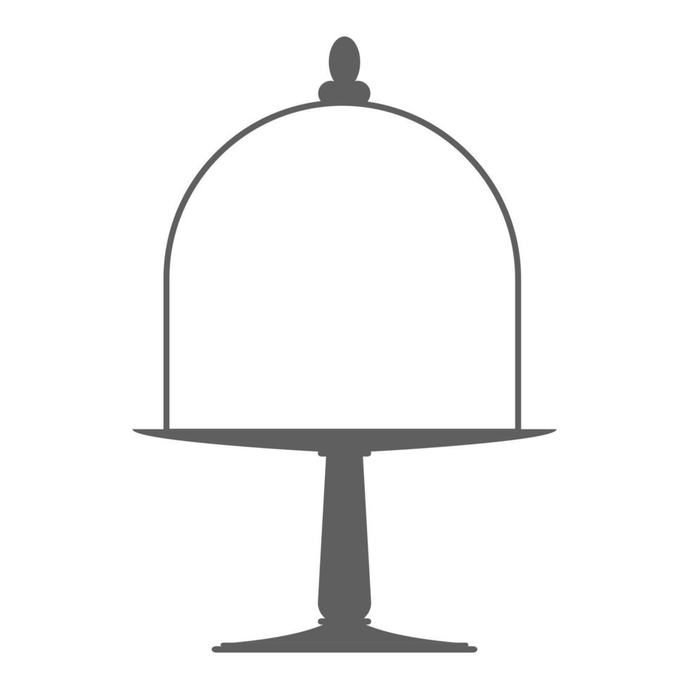 Cake stand with lid in flat icon style. Empty tray for fruit and desserts. Vector illustration.
