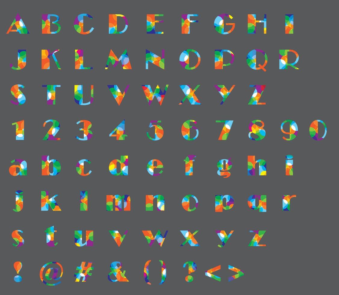 Modern and colorful vector fonts