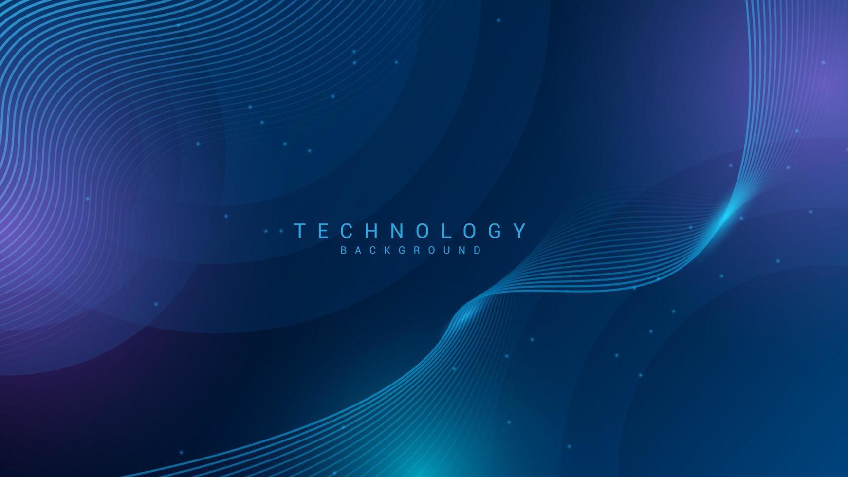 Abstract technology background with wave shapes vector