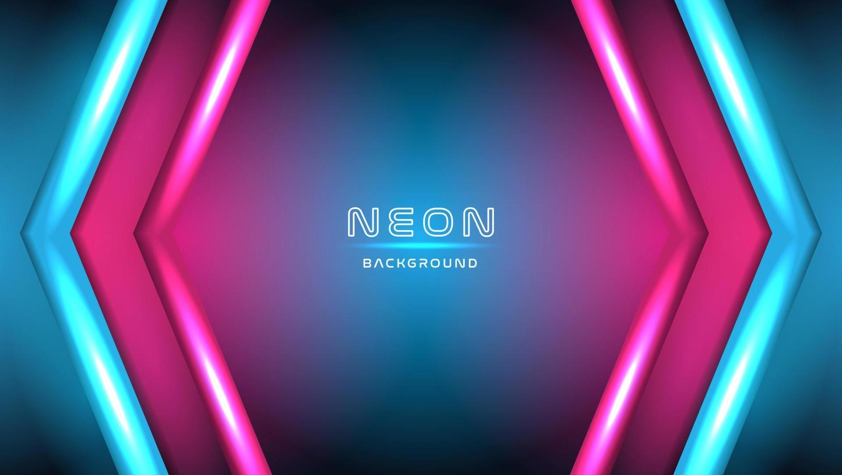 Neon lights stage background with arrow shapes vector