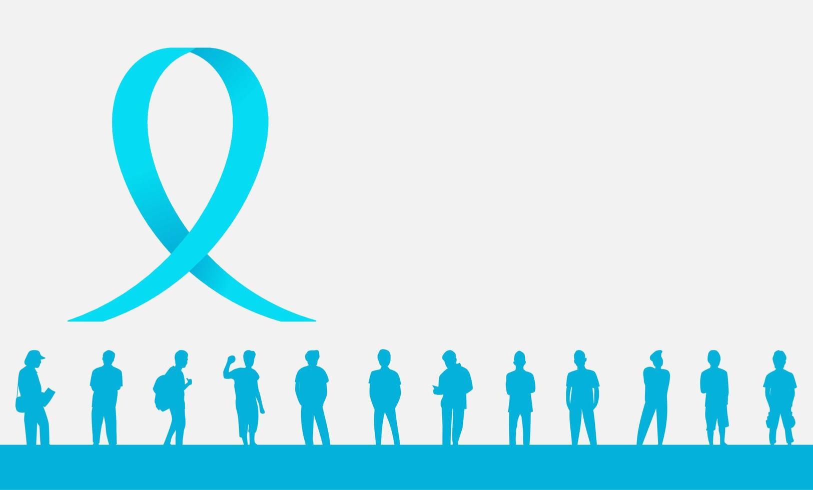 Light blue ribbon with rows of men on a white background. International Men's Day background and Copy space area. Suitable to be placed on content with that theme. vector