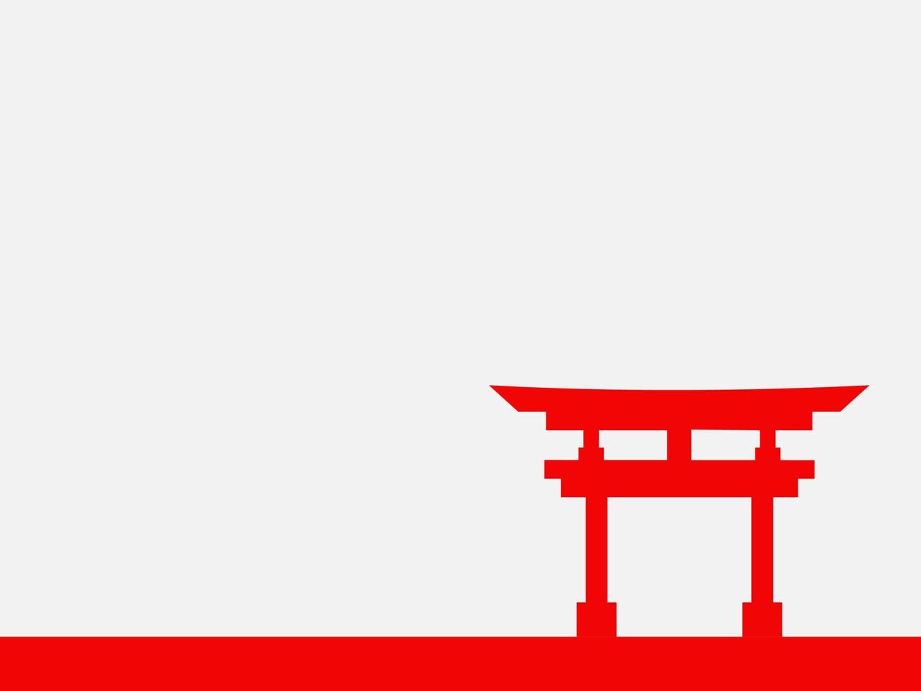 Japanese Culture Day Background or Greeting Card Design. Illustration of a Japanese gate on a white background, and a copy space area. Suitable placed on content with that theme. vector