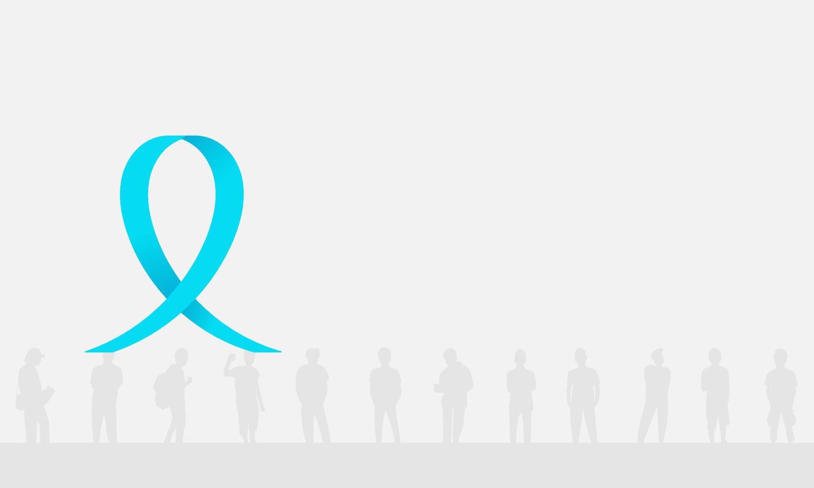 Light blue ribbon with rows of men on a white background. International Men's Day background and Copy space area. Suitable to be placed on content with that theme. vector