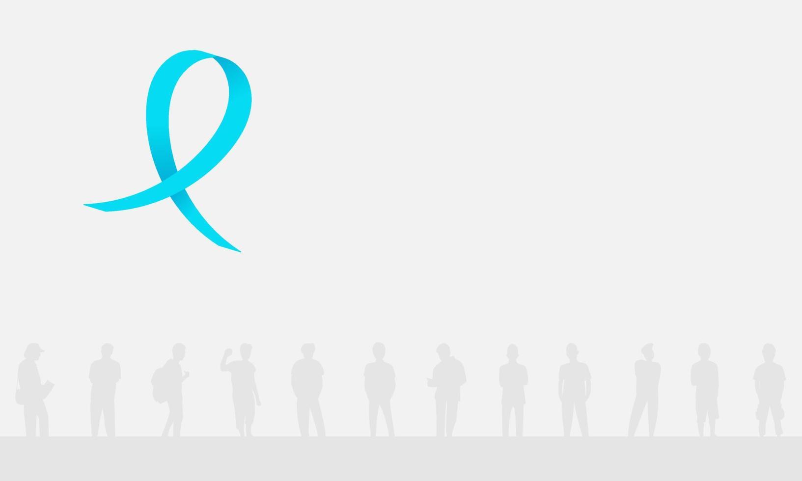 Light blue ribbon with rows of men on a white background. International Men's Day background and Copy space area. Suitable to be placed on content with that theme. vector