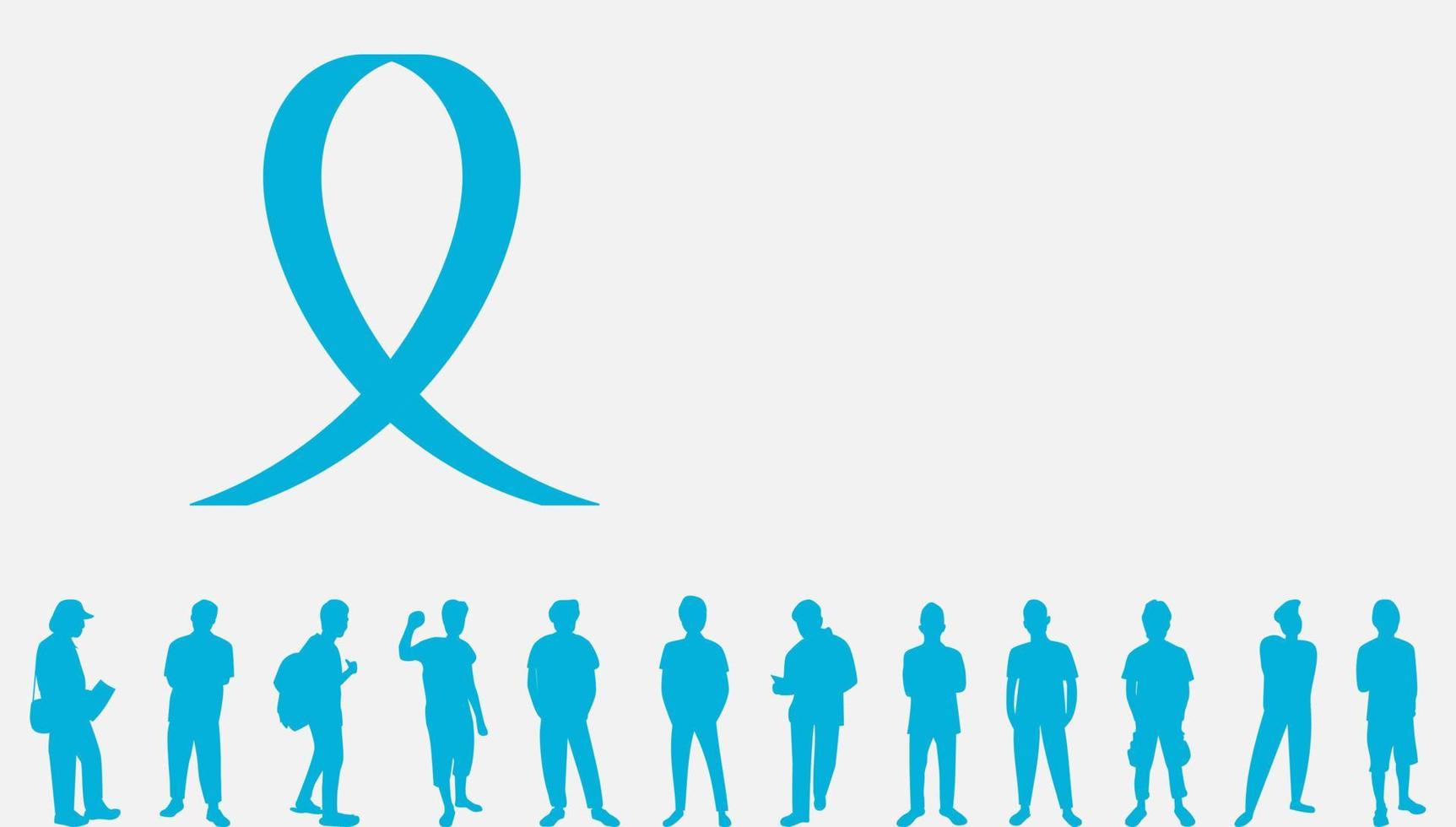 Light blue ribbon. International Men's Day background and Copy space area. Suitable to be placed on content with that theme. vector