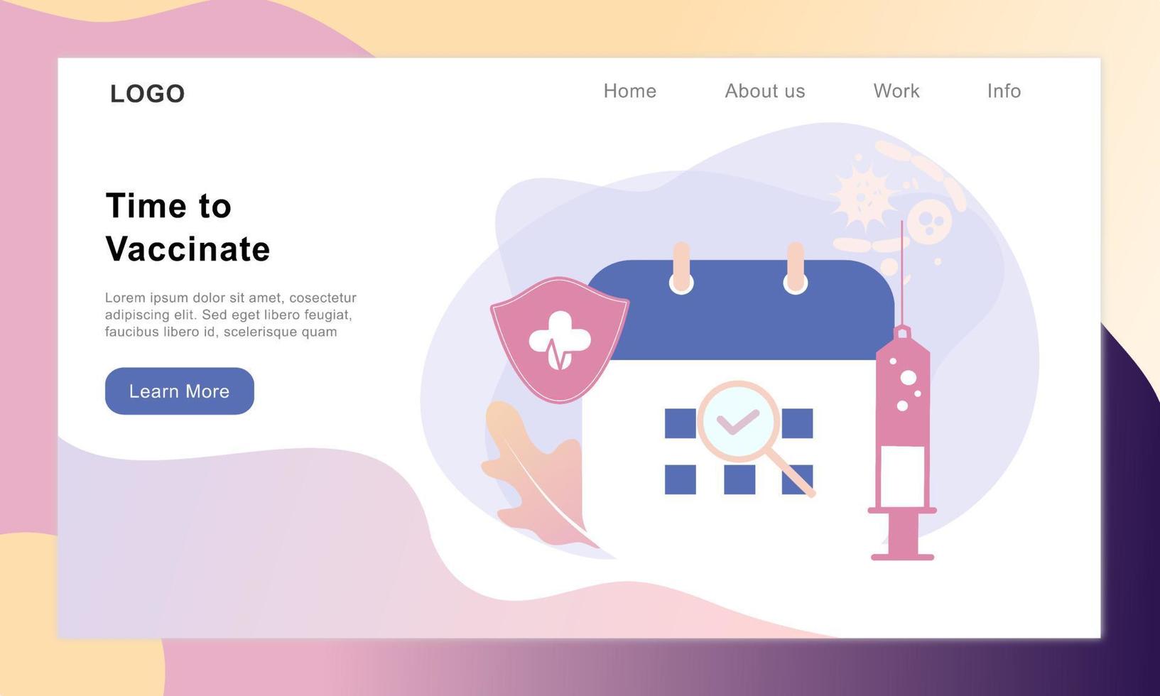 Vaccination, time to vaccinate and immunization campaign. Health care, medical treatment and protection from virus, illness and disease. Flat vector illustration for web template, banner, infographics