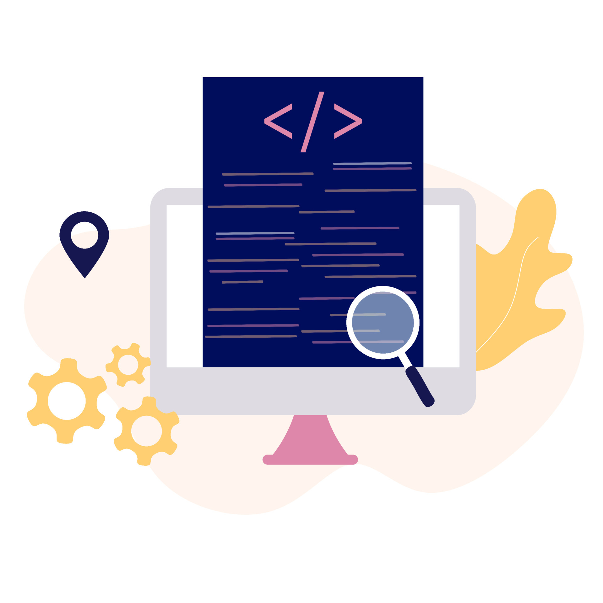 Modern flat design concept of software development coding process ... image.