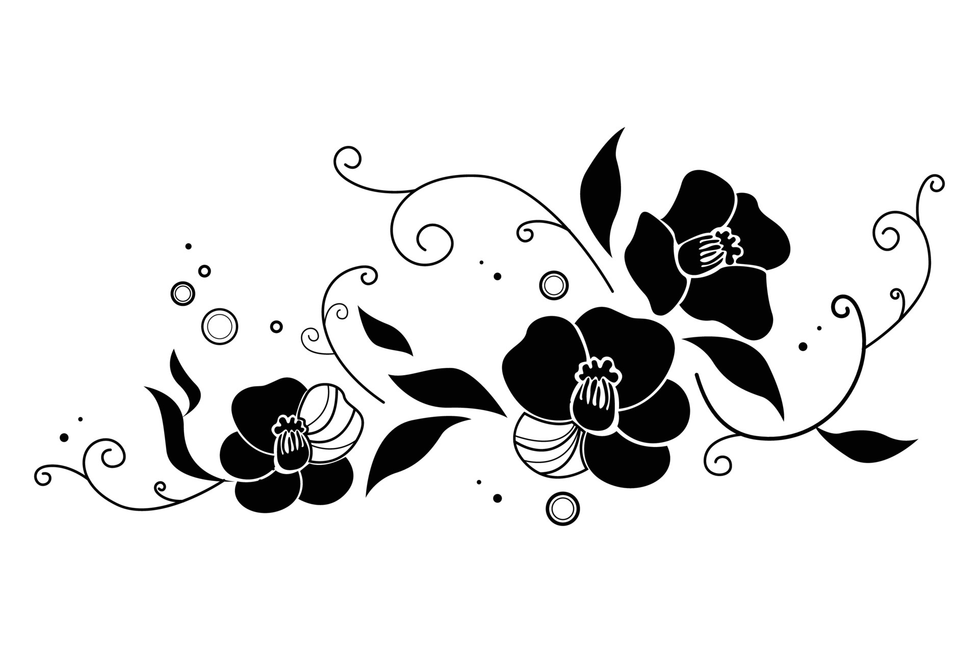 black white flower silhouette 4462486 Vector Art at Vecteezy
