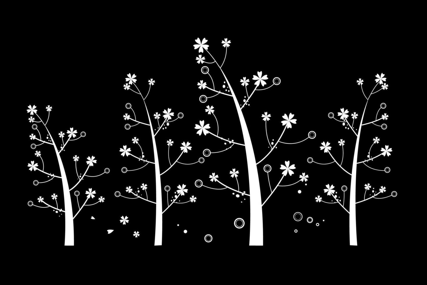 black white flower silhouette 4462534 Vector Art at Vecteezy