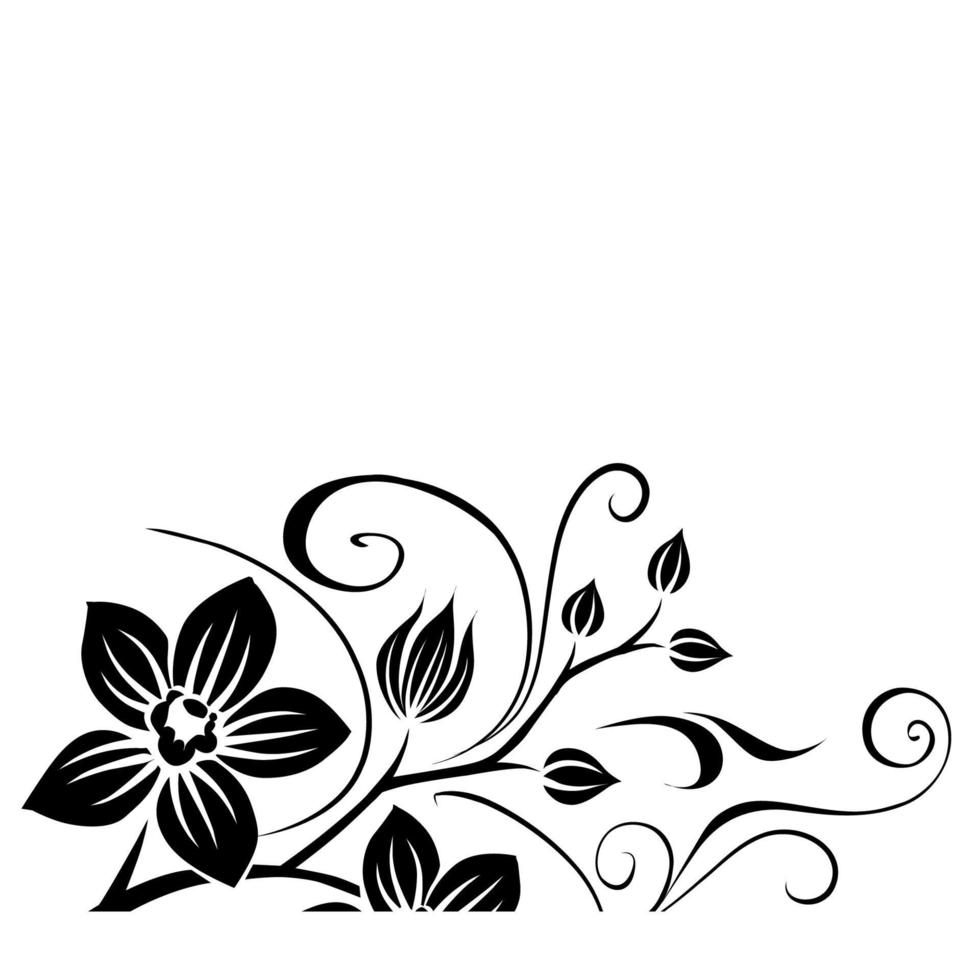 silueta de flor blanca negra 4462919 Vector en Vecteezy