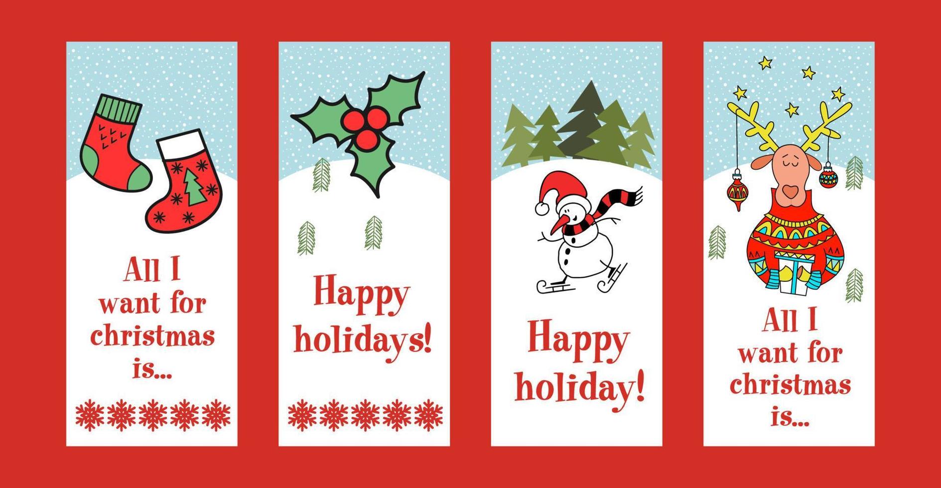 A set of Christmas illustrations. vector