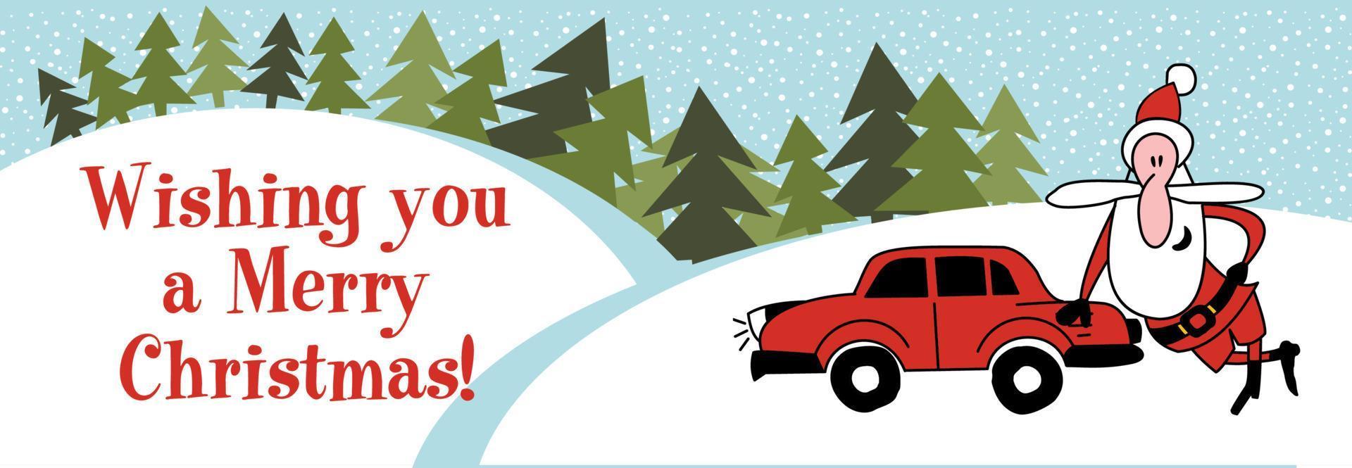 New Year's banner with Santa Claus. vector