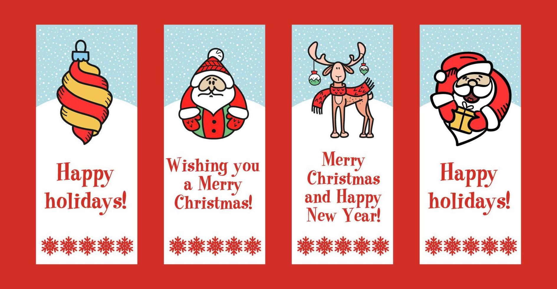 A set of Christmas illustrations. vector