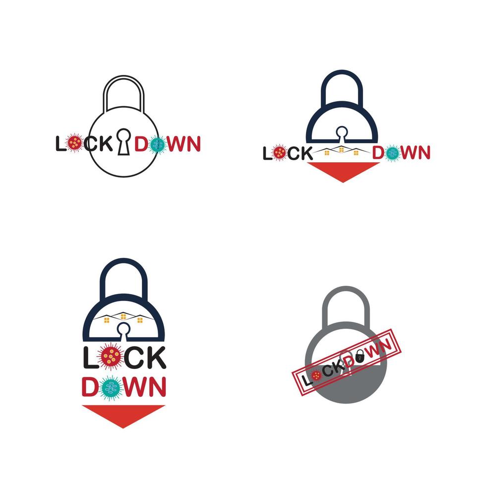 lockdown logo vector illustration design template