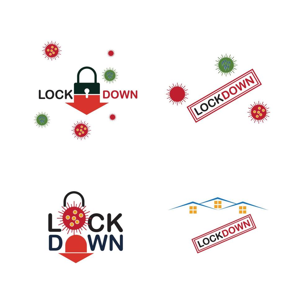 lockdown logo vector illustration design template