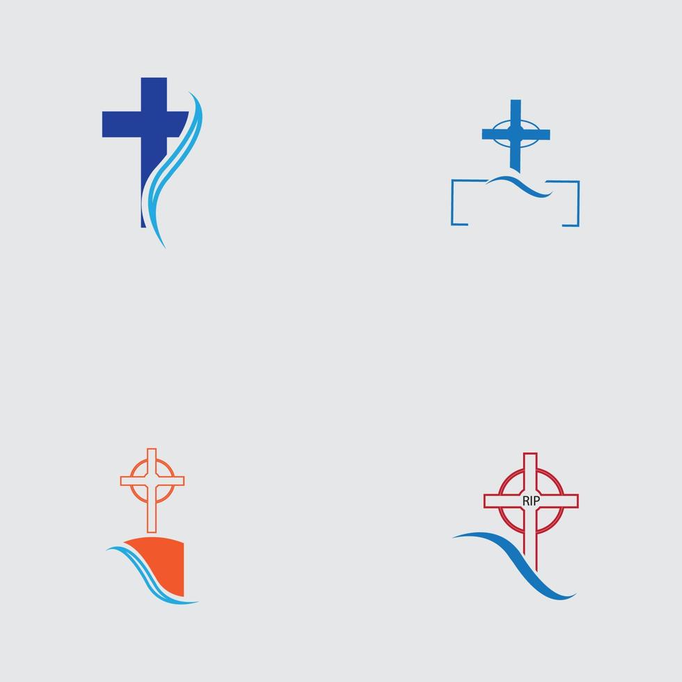 christian cemetery icon vector illustration design template