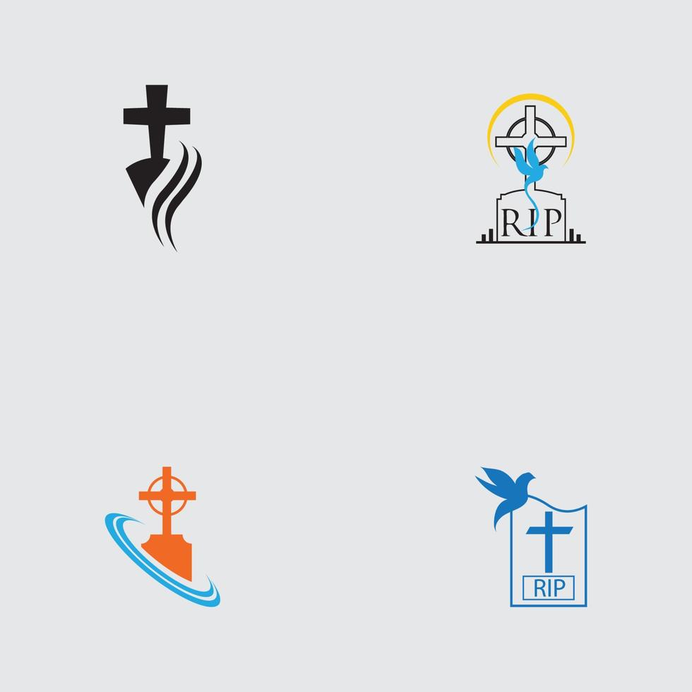 christian cemetery icon vector illustration design template