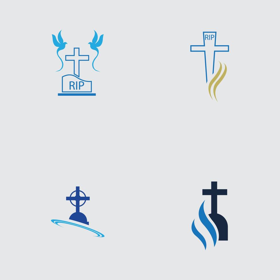 christian cemetery icon vector illustration design template