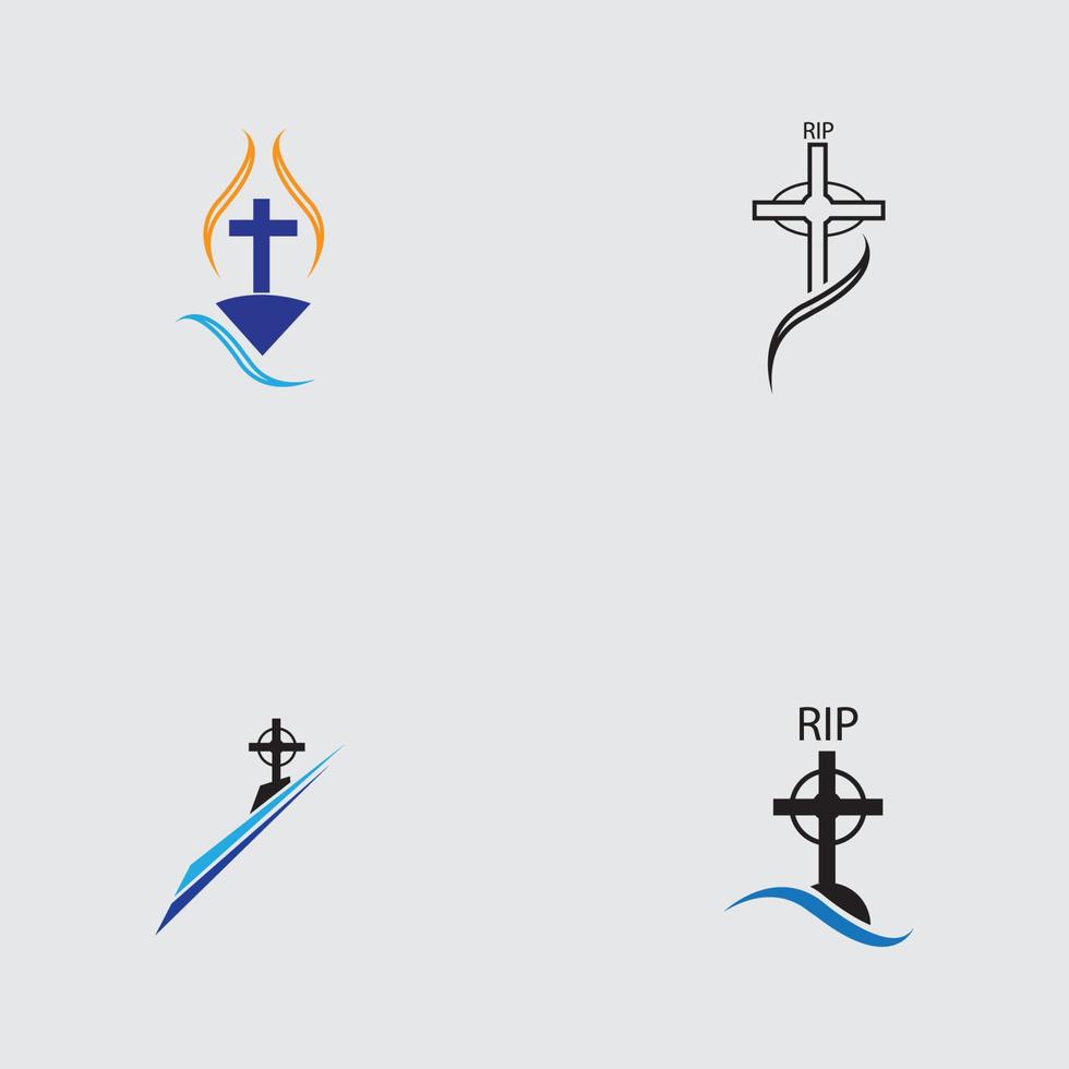 christian cemetery icon vector illustration design template