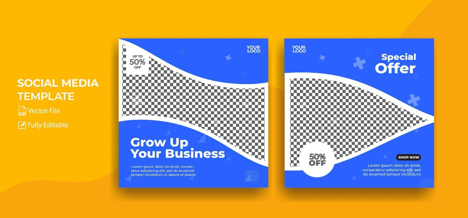 Set of Editable minimal square banner template background Suitable for social media sales and web internet ads Vector