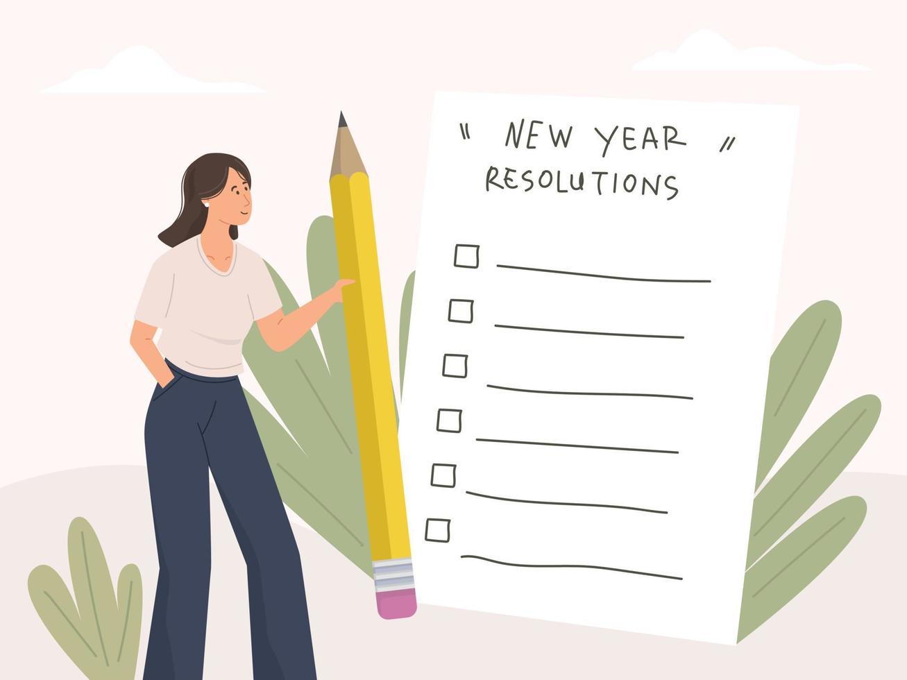 New year resolutions concept illustration vector
