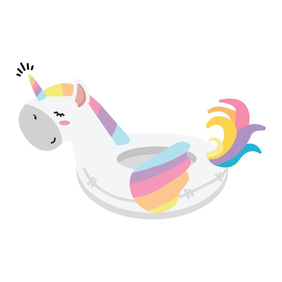 Inflatable rings illustrated unicorn float vector