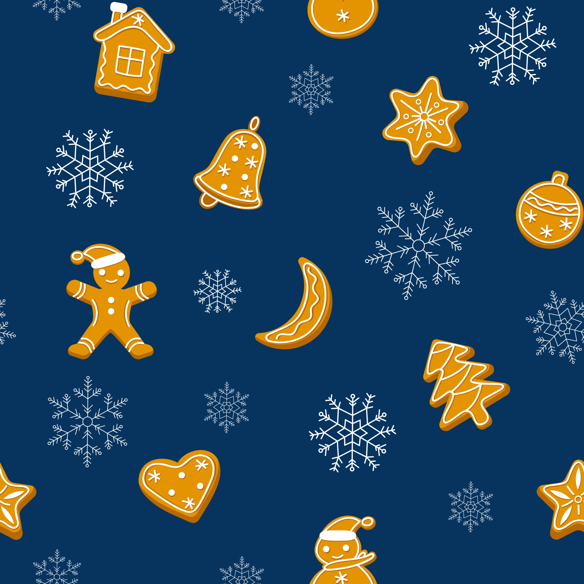 Gingerbread seamless pattern. Winter seamless patterns with gingerbread  cookies. Cute Christmas background. Vector illustration 4463417 Vector Art  at Vecteezy