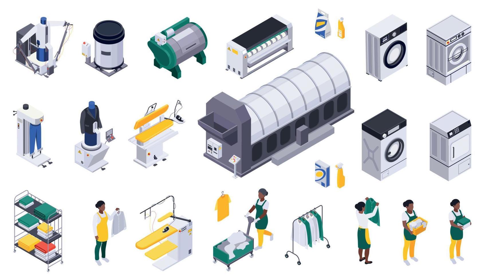 Laundry Washing Icons Collection vector
