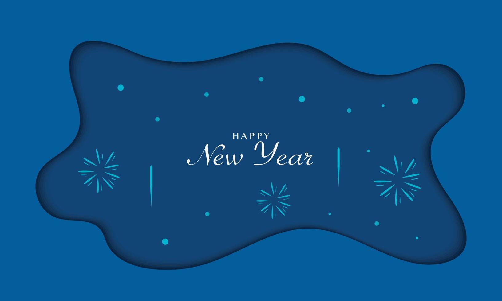 Happy New Year Template Paper Style vector