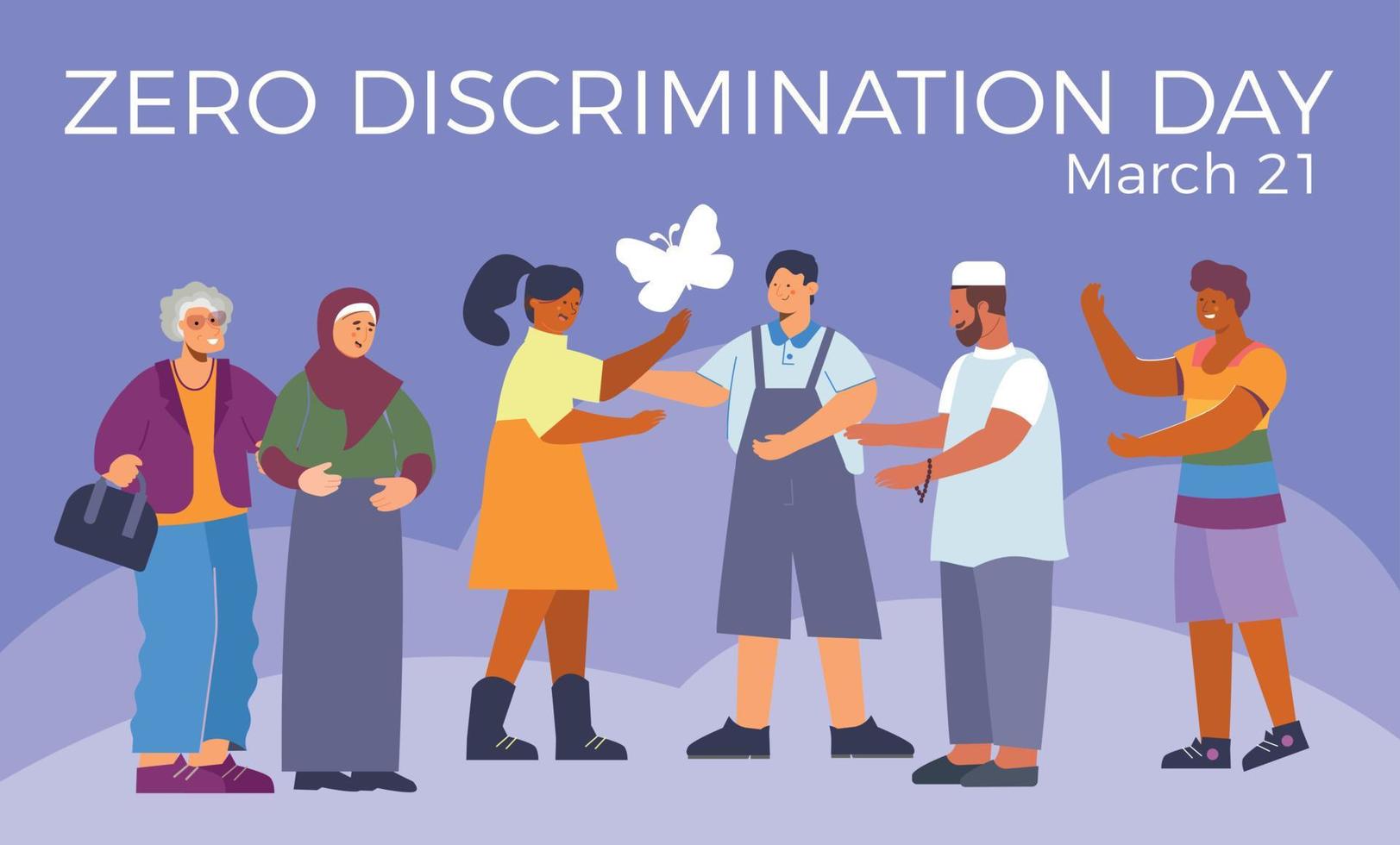 Zero Discrimination People Card vector