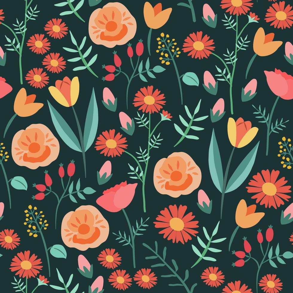 Floral Botanical Seamless Pattern vector